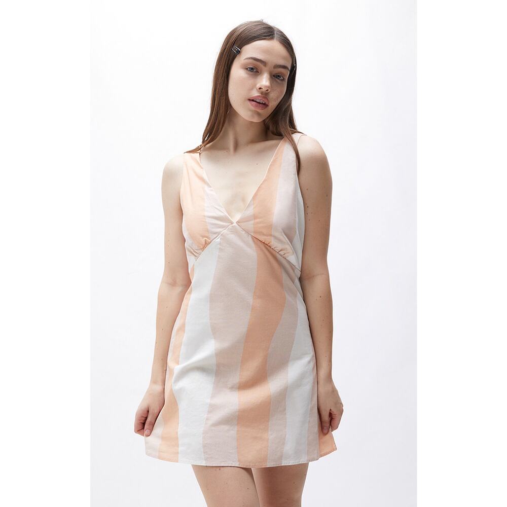 Rhythm Sundown Mini Dress Sz S Cotton Blend Coastal Cowgirl Summer Neutrals Chic